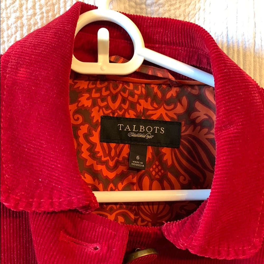 Talbots Women's Red Corduroy Blazer/jacket - Picture 2 of 3